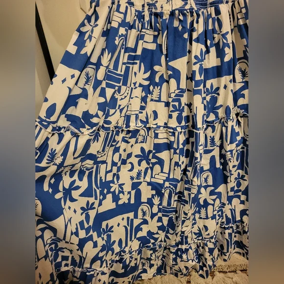 Show Me Your Mumu Blue and White Santorini Escape Printed Women's Dress - Picture 3 of 5